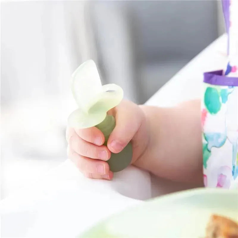 Bumkins - Baby Utensils Set, Chewtensils Silicone, Green Jelly Image 3