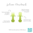 Bumkins - Baby Utensils Set, Chewtensils Silicone, Green Jelly Image 4