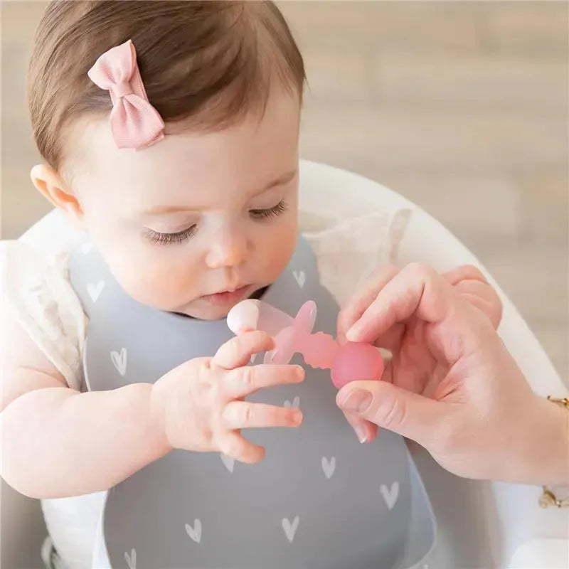 Bumkins - Baby Utensils Set, Chewtensils Silicone, Pink Jelly Image 6