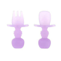 Bumkins - Baby Utensils Set, Chewtensils Silicone, Purple Jelly Image 1