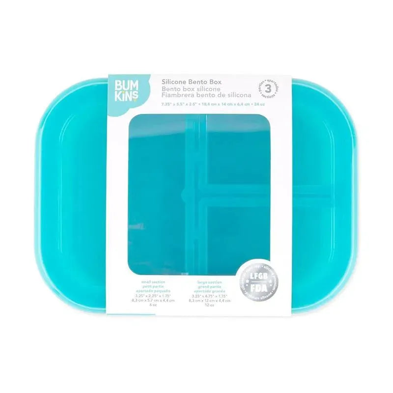 Bumkins - Bumkins Snack/Lunch Bento Box, 3 Compartment Container, Blue Jelly Image 3