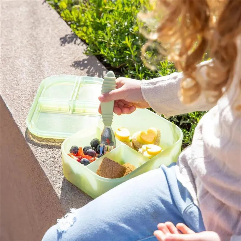 Bumkins - Bumkins Snack/Lunch Bento Box, 3 Compartment Container, Green Jelly Image 4