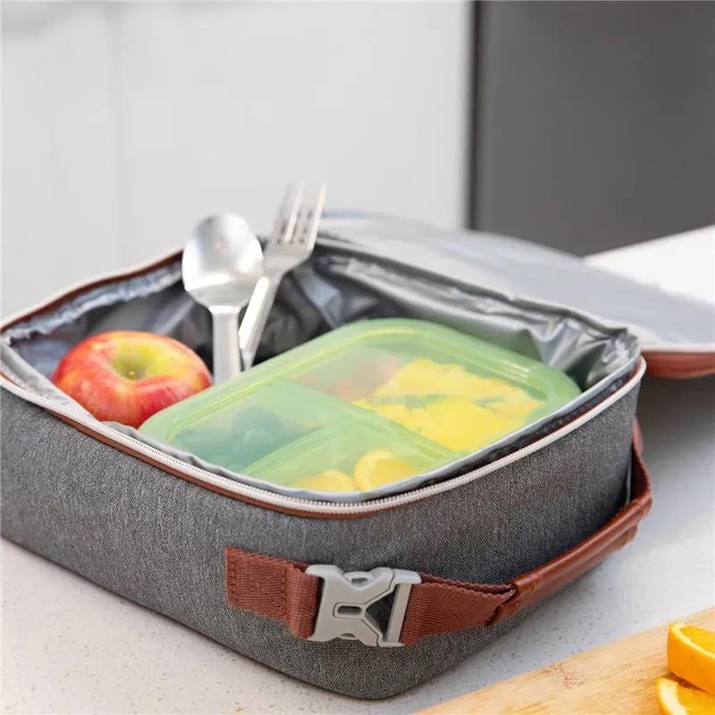 Bumkins - Bumkins Snack/Lunch Bento Box, 3 Compartment Container, Green Jelly Image 5