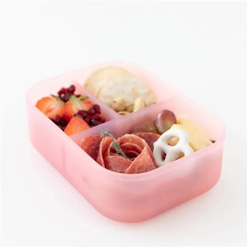 Bumkins - Bumkins Snack/Lunch Bento Box, 3 Compartment Container, Pink Jelly Image 3