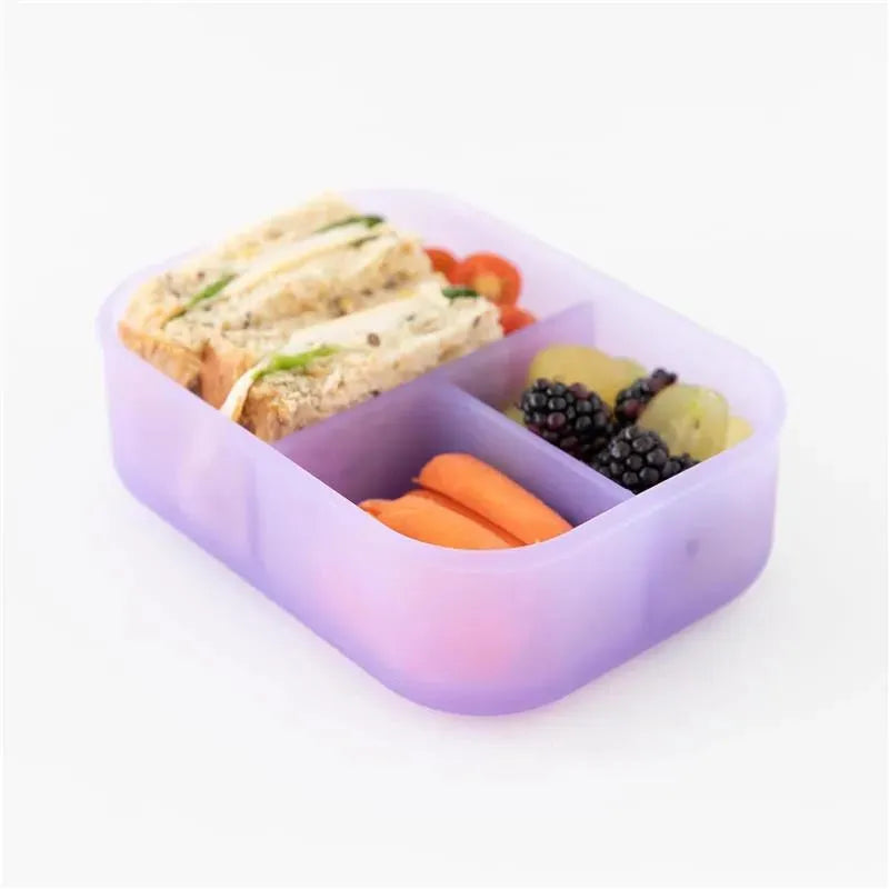 Bumkins - Bumkins Snack/Lunch Bento Box, 3 Compartment Container, Purple Jelly Image 2