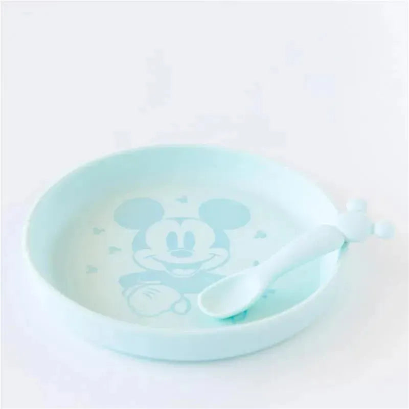 Bumkins - Disney Baby and Toddler Silicone Plate and Spoon Set, 6 Months Up, Mickey Mouse Image 2