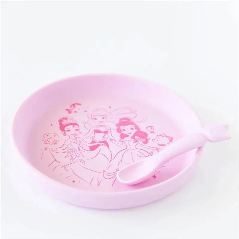 Bumkins - Disney Baby and Toddler Silicone Plate and Spoon Set, 6 Months Up, Princess Image 3