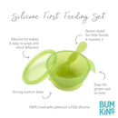 Bumkins - Silicone Feeding Set with Suction for Baby and Toddler, Green Jelly Image 2