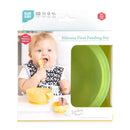 Bumkins - Silicone Feeding Set with Suction for Baby and Toddler, Green Jelly Image 6