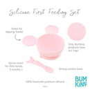 Bumkins - Silicone Feeding Set with Suction for Baby and Toddler, Minnie Mouse Light Pink Image 3