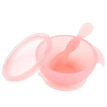 Bumkins - Silicone Feeding Set with Suction for Baby and Toddler, Pink Jelly Image 1