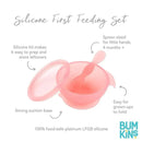 Bumkins - Silicone Feeding Set with Suction for Baby and Toddler, Pink Jelly Image 4