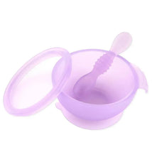 Bumkins - Silicone Feeding Set with Suction for Baby and Toddler, Purple Jelly Image 1