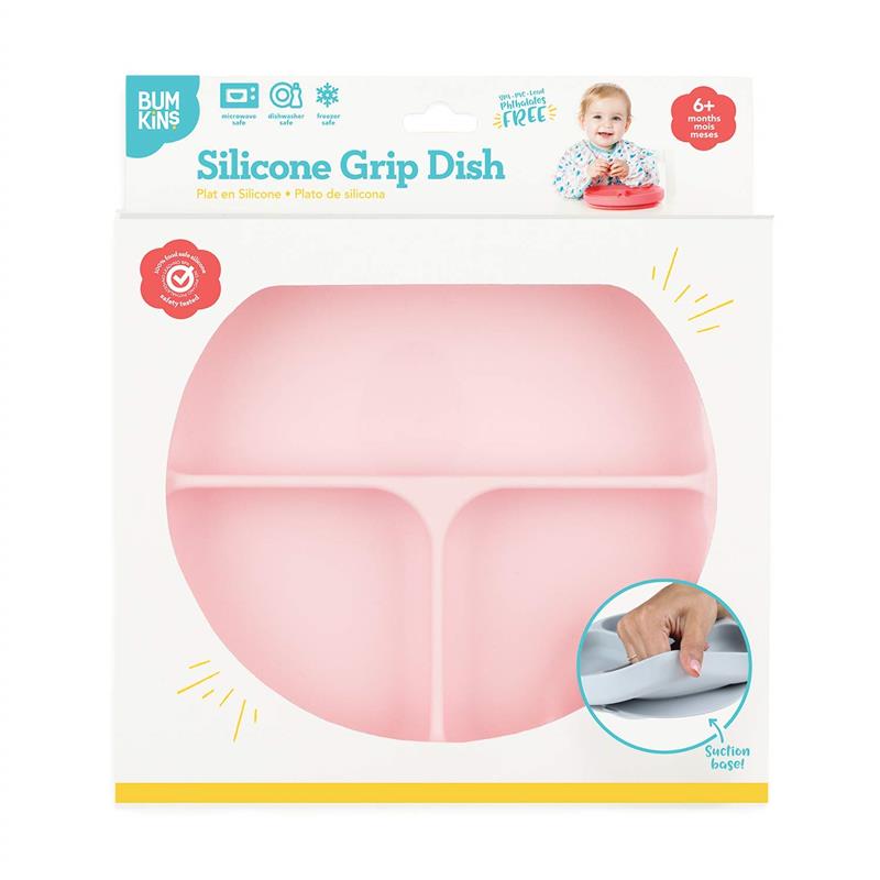 Bumkins Silicone Grip Dish - Pink Image 7