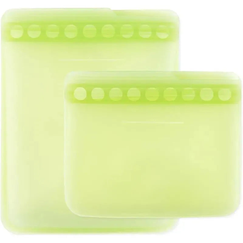 Bumkins - Silicone Reusable Sandwich and Snack Bags, Green Sage Image 1