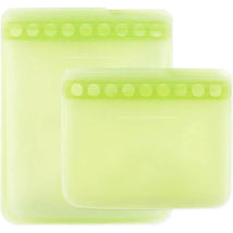 Bumkins - Silicone Reusable Sandwich and Snack Bags, Green Sage Image 1