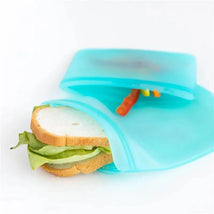 Bumkins - Silicone Reusable Sandwich and Snack Bags, Green Sage Image 2