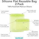 Bumkins - Silicone Reusable Sandwich and Snack Bags, Green Sage Image 7