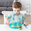 Bumkins - Toddler and Baby Suction Plate, Silicone Divided Grip Dish, Blue Jelly Image 4