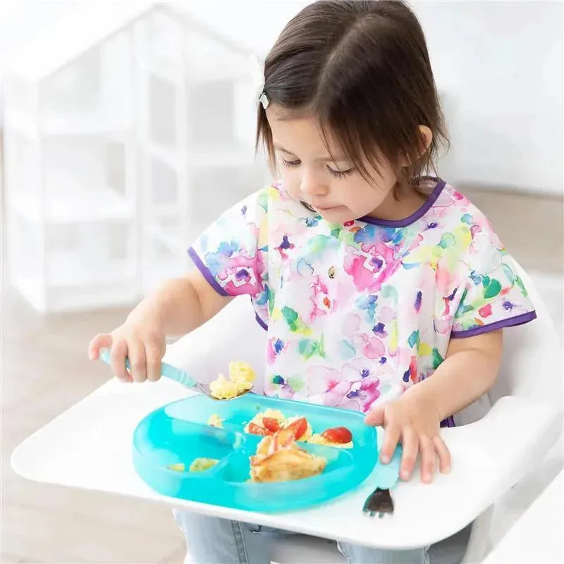 Bumkins - Toddler and Baby Suction Plate, Silicone Divided Grip Dish, Blue Jelly Image 6