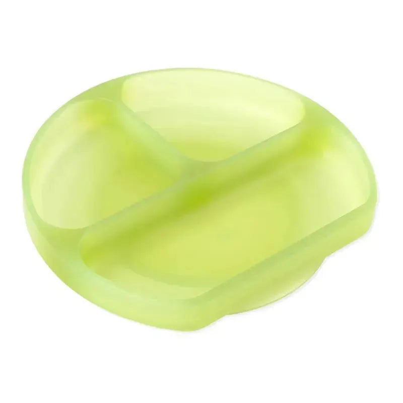 Bumkins - Toddler and Baby Suction Plate, Silicone Divided Grip Dish, Green Jelly Image 1