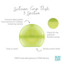 Bumkins - Toddler and Baby Suction Plate, Silicone Divided Grip Dish, Green Jelly Image 3