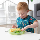 Bumkins - Toddler and Baby Suction Plate, Silicone Divided Grip Dish, Green Jelly Image 5