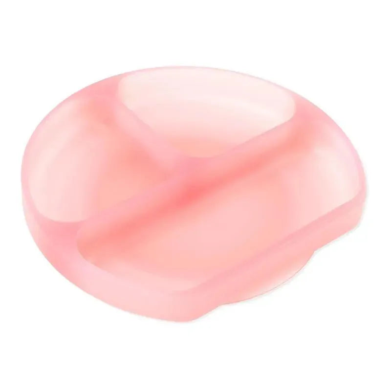 Bumkins - Toddler and Baby Suction Plate, Silicone Divided Grip Dish, Pink Jelly Image 1