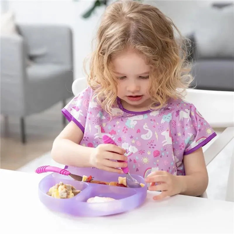 Bumkins - Toddler and Baby Suction Plate, Silicone Divided Grip Dish, Purple Jelly Image 6