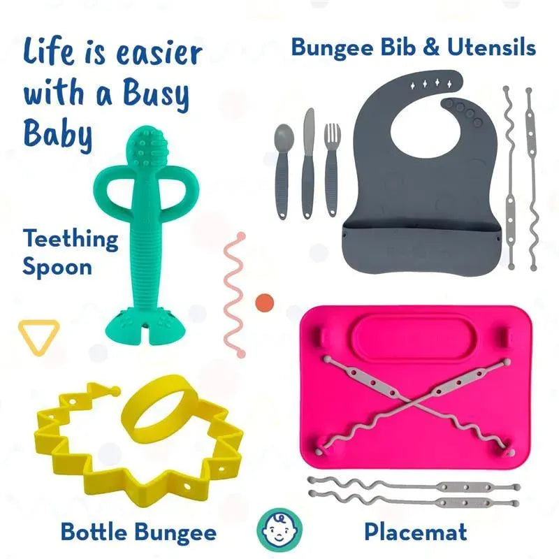 Busy Baby - Silicone Mat, Suction Cups, 4 Straps to Secure Baby Essentials, Spearmint Image 6