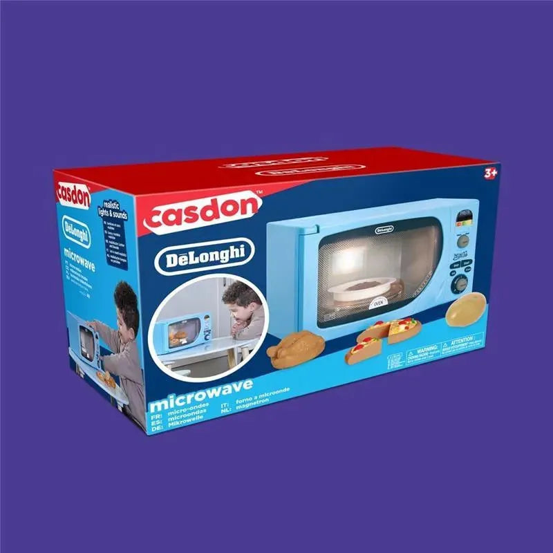 Casdon - DeLonghi Microwave Toy Replica for Children Aged 3 plus, With Flashing LED, Sounds and More, Blue  Image 6