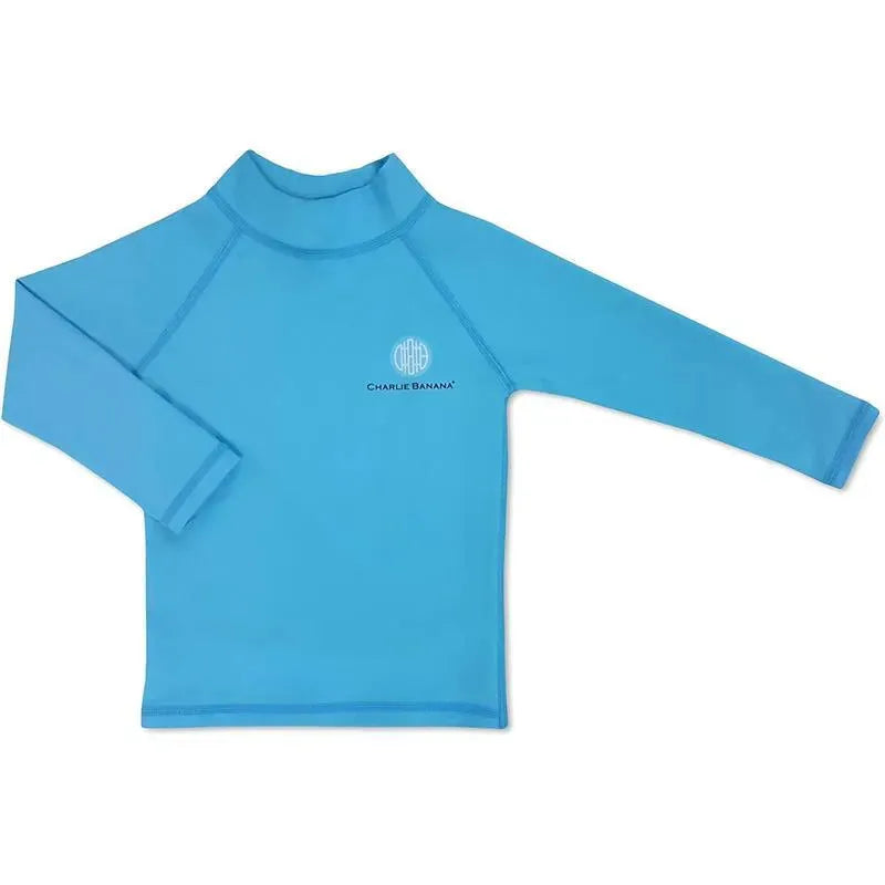 Charlie Banana - Long Sleeve Swim Rash Guard with UPF50+ Sun Protection, Turquoise Image 1