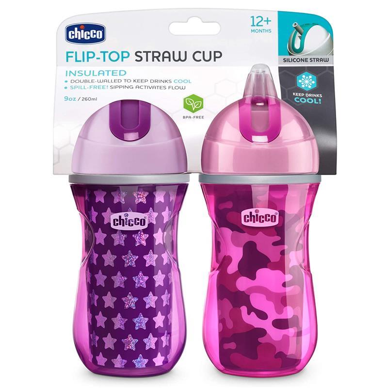 Insulated Rim Spout Trainer Sippy Cup 9oz. 12m+ (2pk) in Pink/Teal/Purple  Ombre