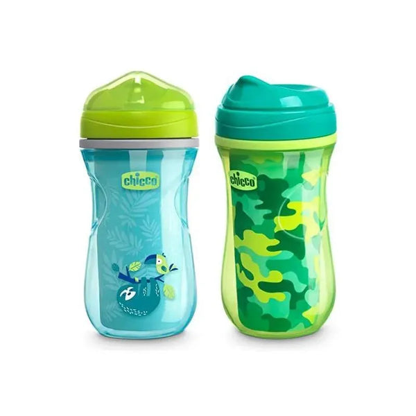 Insulated Rim Spout Trainer Sippy Cup 9oz. 12m+ (2pk) in Blue/Teal Ombre