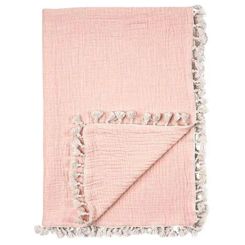 Crane - 6-Layer Muslin Blanket, Desert Rose Image 1