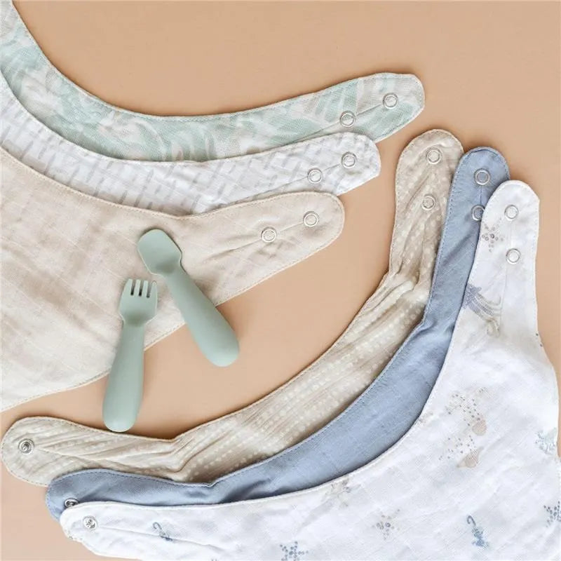 Crane Bedding - Cove 3-Pc. Muslin Bib Set, Beach Life Image 4