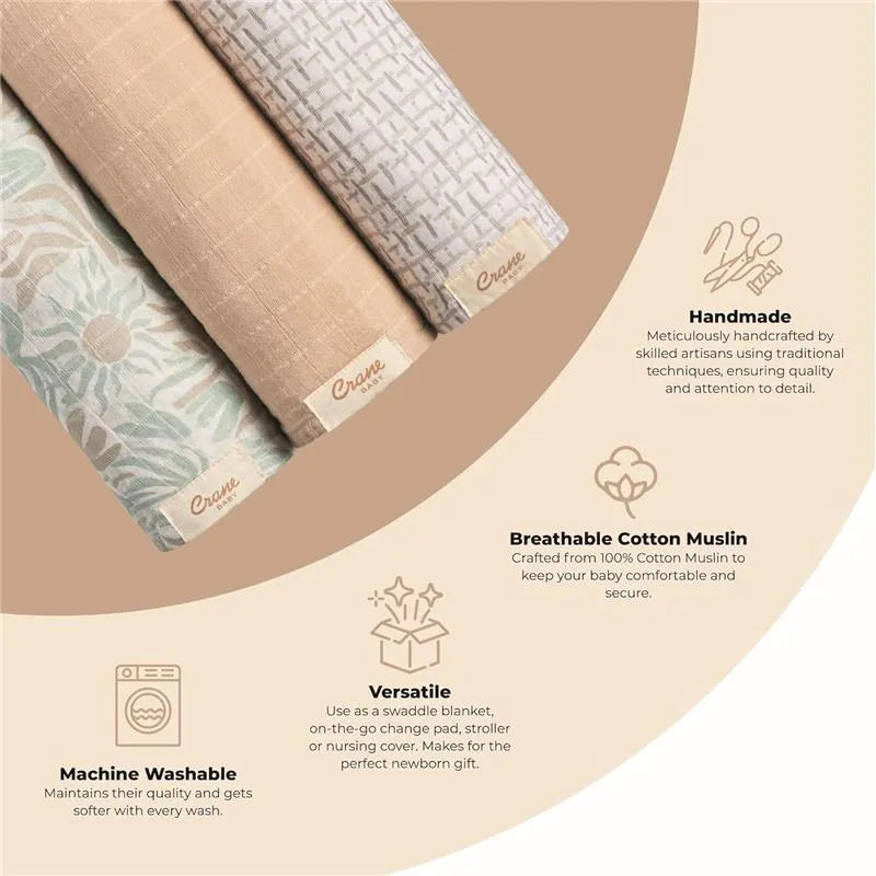 Crane Bedding - Cove 3-Pc. Swaddle Set, Beach Life Image 5