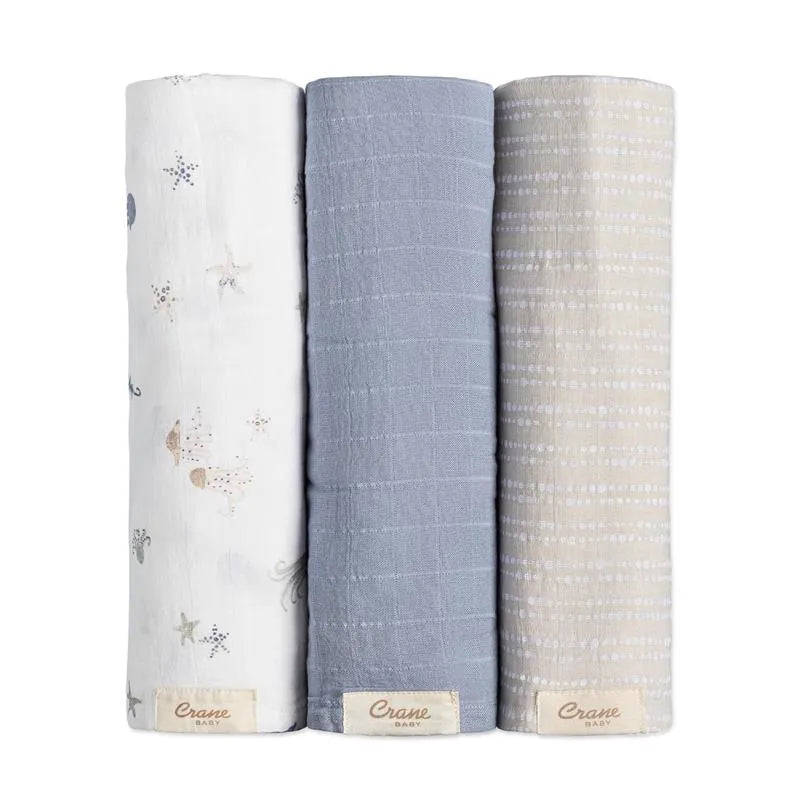 Crane Bedding - Cove 3-Pc. Swaddle Set, Sea Life Image 1