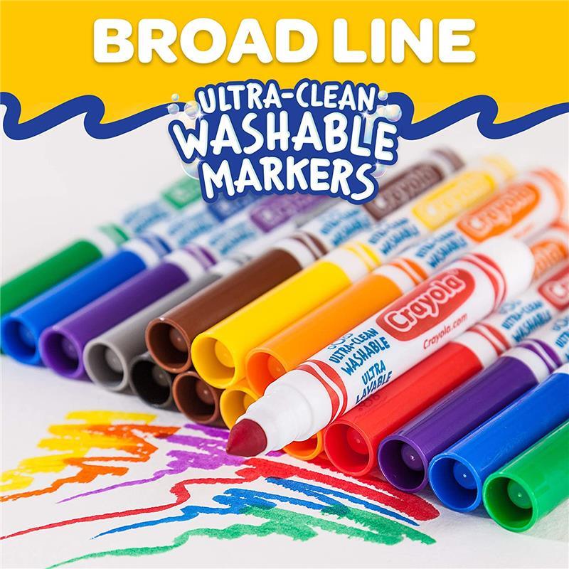 Crayola; Ultra-Clean; Broad Line Markers; Art Tools; 6 Packs of 40 ct.  Markers; Bright, Bold Washable Colors