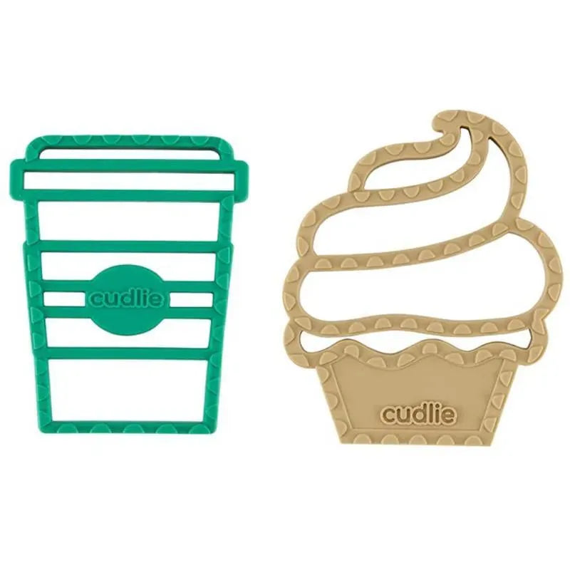 Cudlie - 2Pk Food Grade Silicone Teether, Coffee & Muffin Image 1