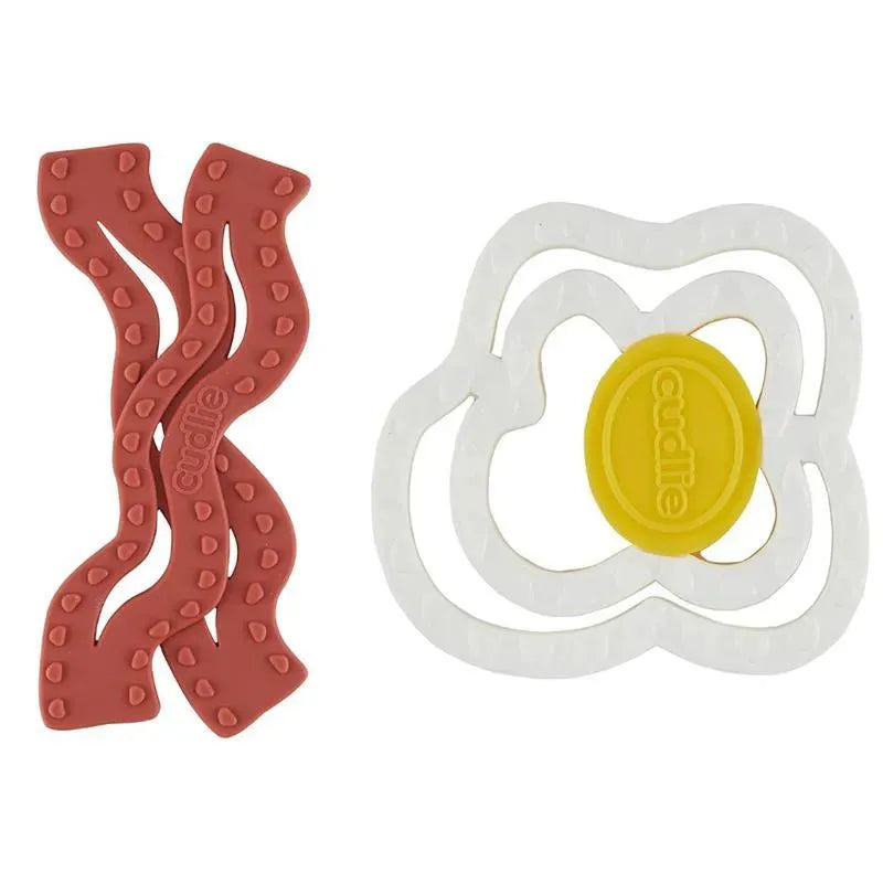 Cudlie - 2Pk Food Grade Silicone Teether, Eggs & Bacon Image 1