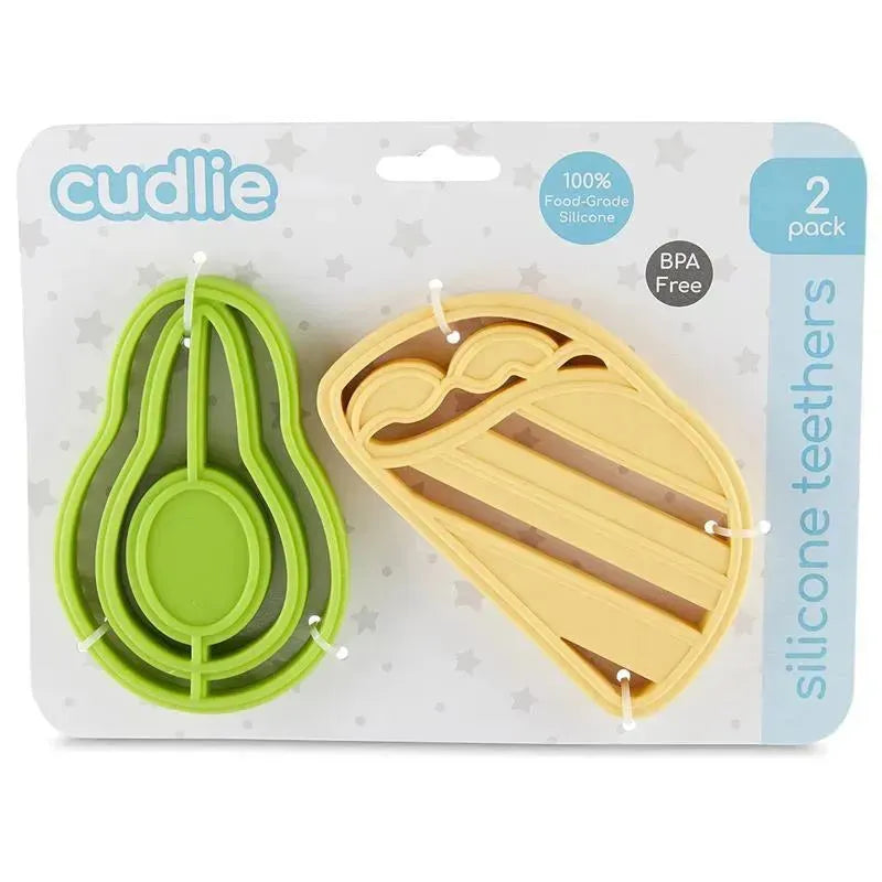 Cudlie - 2Pk Food Grade Silicone Teether, Taco & Avocado Image 3