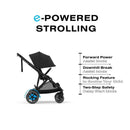 Cybex - Egazelle S Single-to-Double Stroller, Black Frame/Moon Black Image 3