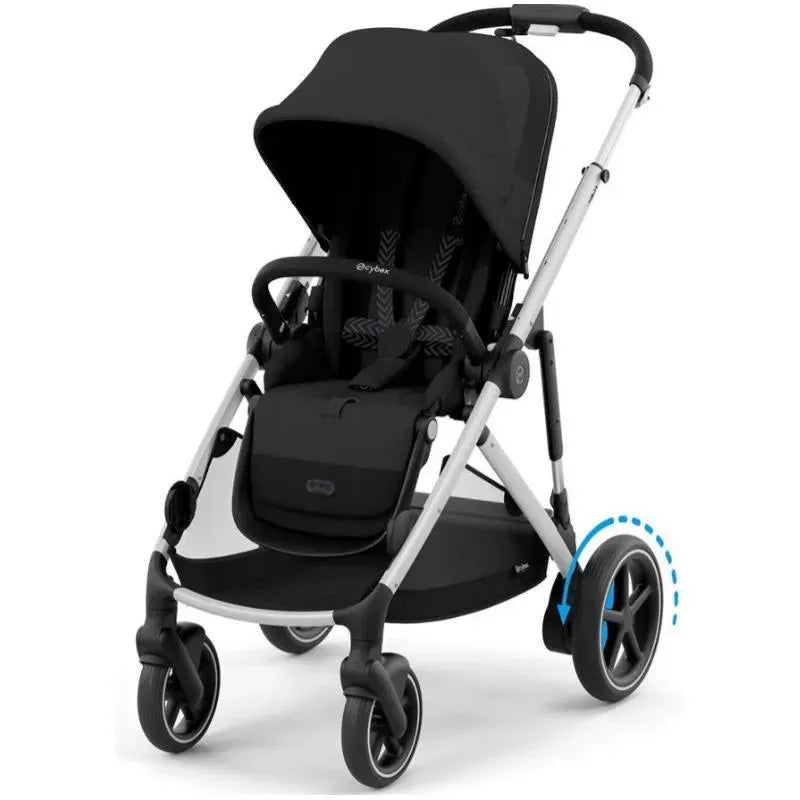 Cybex - Egazelle S Single-to-Double Stroller, Silver Frame/Moon Black Image 1