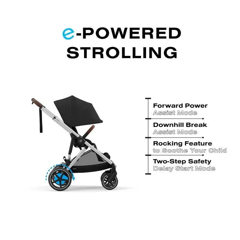 Cybex - Egazelle S Single-to-Double Stroller, Silver Frame/Moon Black Image 8