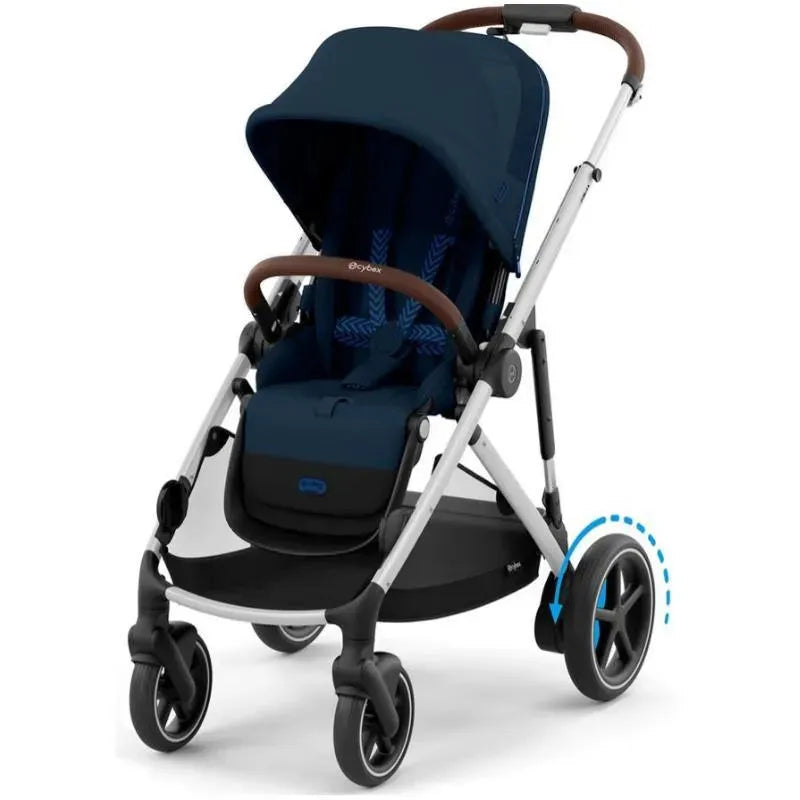 Cybex - Egazelle S Single-to-Double Stroller, Silver Frame/Ocean Blue Image 1