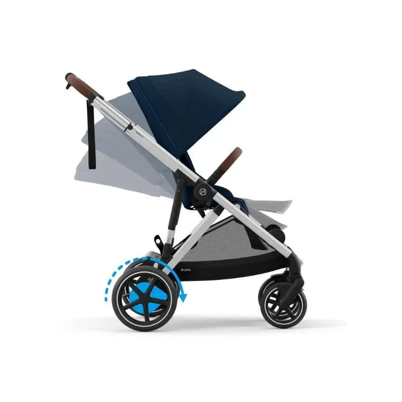 Cybex - Egazelle S Single-to-Double Stroller, Silver Frame/Ocean Blue Image 6