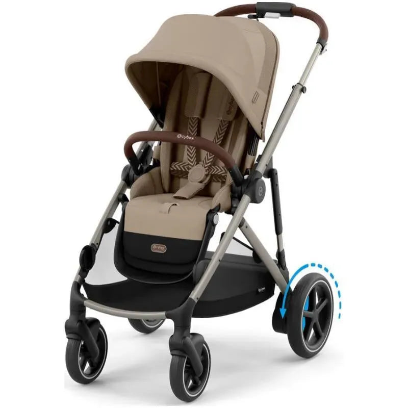 Cybex - Egazelle S Single-to-Double Stroller, Taupe Frame/Almond Beige Image 1