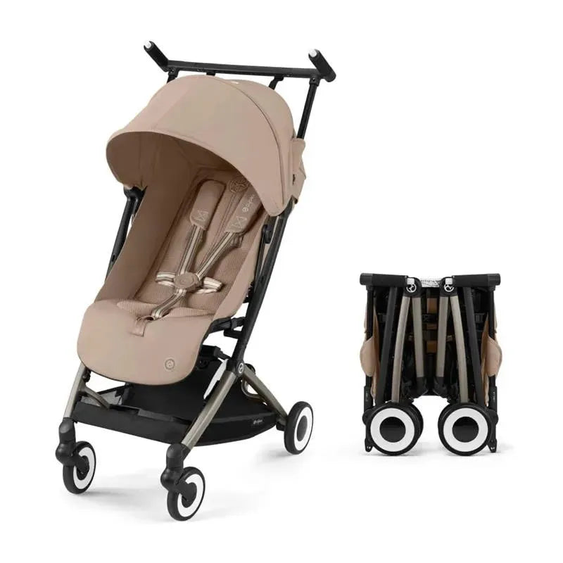 Cybex - Libelle Lightweight Travel Baby Stroller with Ultra Compact Carry On Fold, Almond Beige Image 1