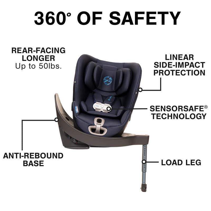  Cybex Sirona S Rotating Convertible Car Seat with SensorSafe  2.1, Children Newborn to Four Years, Easy Child Load, Infant Baby Toddler  Preschooler, Indigo Blue : Everything Else